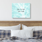 Rustiek Blauw Witte Boom Branches Canvas Afdruk (Insitu (Slaapkamer))