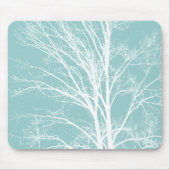 Rustiek Blauw Witte Boom Branches Muismat (Voorkant)