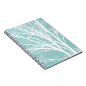 Rustiek Blauw Witte Boom Branches Notitieboek (Rechterzijde)