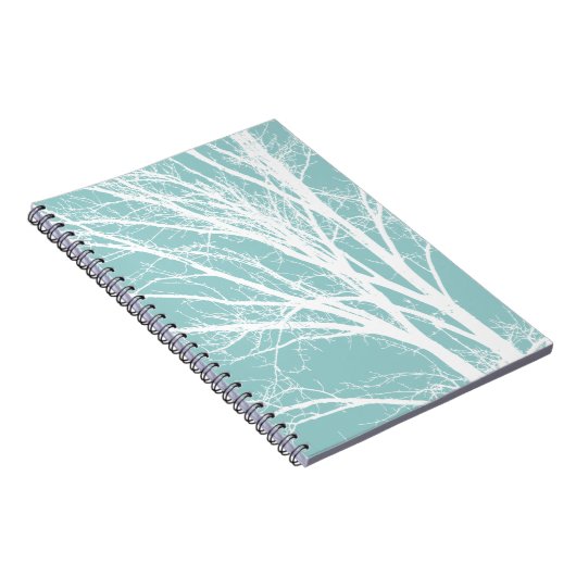 Rustiek Blauw Witte Boom Branches Notitieboek (Rechterzijde)