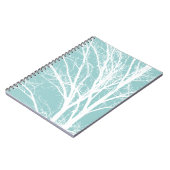 Rustiek Blauw Witte Boom Branches Notitieboek (Linkerzijde)