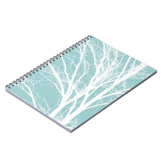 Rustiek Blauw Witte Boom Branches Notitieboek (Linkerzijde)