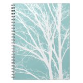 Rustiek Blauw Witte Boom Branches Notitieboek (Voorkant)