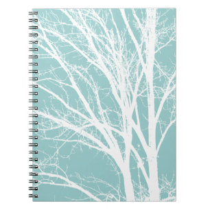 Rustiek Blauw Witte Boom Branches Notitieboek
