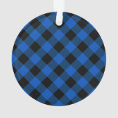 Rustiek Blauw Zwart Plaid Eerste Grootouders Foto Ornament (achterkant)