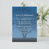 Rustiek Blauwe Boom van het Leven Bar Mitswa Recep Kaart (Staand voorkant)