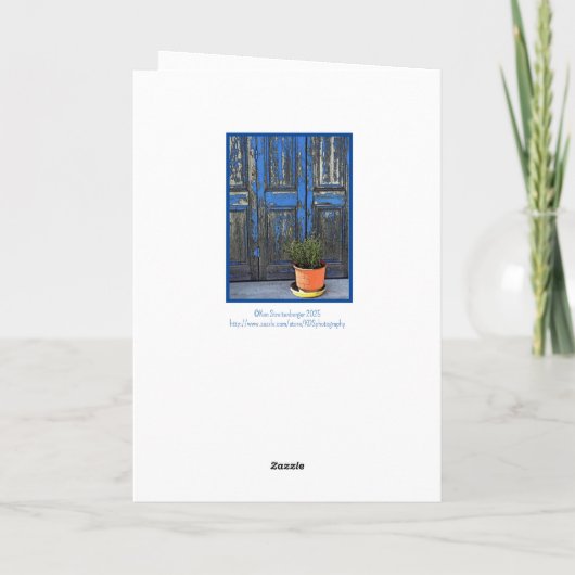 Rustiek Blauwe Deur / WORD SNEL GOED Kaart (Achterkant)