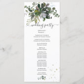 Rustiek Blauwe Gom Eucalyptus Platte Programma Programmakaart (Achterkant)