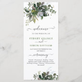 Rustiek Blauwe Gom Eucalyptus Platte Programma Programmakaart (Voorkant)