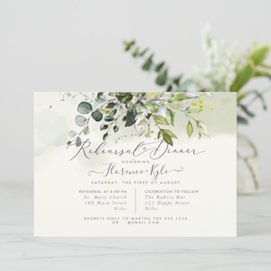 Rustiek Blauwe Gom Eucalyptus, repetitiediner Kaart (Staand voorkant)