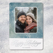 Rustiek Blauwe Sneeuw Foto Winter Feestdagen