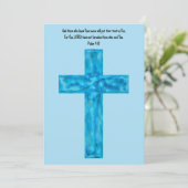 Rustiek Blauwe Waterverf Cross Faith Flat Note Kaa Bedankkaart (Staand voorkant)