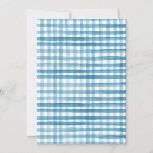 Rustiek Blauwe Waterverf Pompoen Truck Baby shower Kaart (Achterkant)