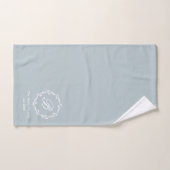 Rustiek Blauwe Winter Krans Familienaam Monogram Bad Handdoek (Handdoek)
