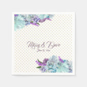 Rustiek Blauwgroen Blauw Boeket Bruiloft Suite Par Servet (Voorkant)