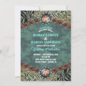 Rustiek Blauwgroen Cowboy Country Western Paard Br Kaart (Voorkant)