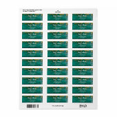 Rustiek Blauwgroen en Goud Retouradres Etiket (Full Sheet)