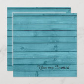 Rustiek Blauwgroen Hout Verjaardag Kaart (Voorkant / Achterkant)