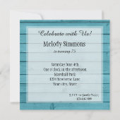 Rustiek Blauwgroen Hout Verjaardag Kaart (Achterkant)