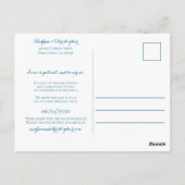 Rustiek Blauwgroen Hout Zonnebloem Bruiloft Verand Briefkaart (Achterkant)