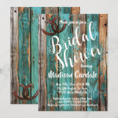 Rustiek Blauwgroen Schuur Hout Hoefijzer Vrijgezel Kaart (Voorkant / Achterkant)