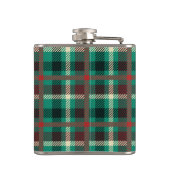 Rustiek Blauwgroen speelpatroon met monogram Heupfles (Achterkant)