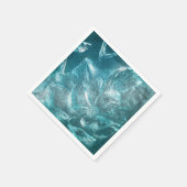 Rustiek Blauwgroen wit bloemenpatroon Glitter Spar Servet (Hoek)