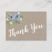 Rustiek Bloemblauw Roos Dank u Baby shower Informatiekaartje (Voorkant)