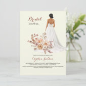 Rustiek Bloemen Afrikaans Amerikaans Bruid Vrijgez Kaart (Staand voorkant)