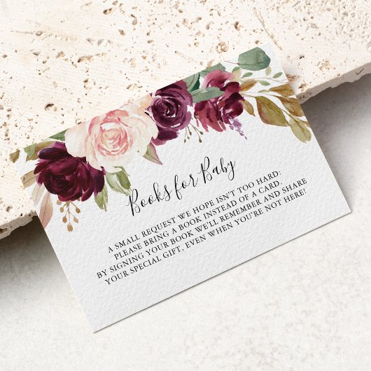 Rustiek Bloemen Botanisch Baby shower Boekaanvraag Informatiekaartje