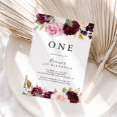 Rustiek Bloemen Botanisch Eerste Verjaardagsfeest Kaart