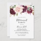 Rustiek Bloemen Botanisch Foliage Pensioen Partij Kaart (Voorkant)