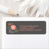 Rustiek Bloemen Bruiloft Retouradres Etiket (Insitu)
