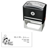 Rustiek Bloemen Bruiloft Retouradres Zelfinktende Stempel (In situ)