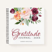 Rustiek Bloemen Dankbaarheidsjournaal met Jaar en Notitieboek (Voorkant)