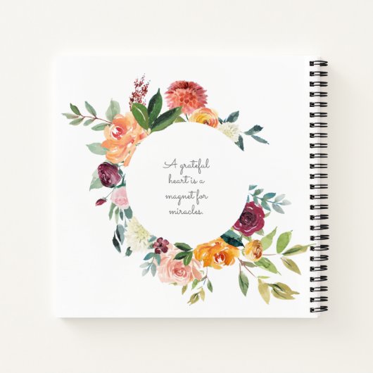 Rustiek Bloemen Dankbaarheidsjournaal met Jaar en Notitieboek (Achterkant)