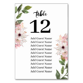 Rustiek Bloemen Groen Tafel Aantal Zitkaarten Kaart