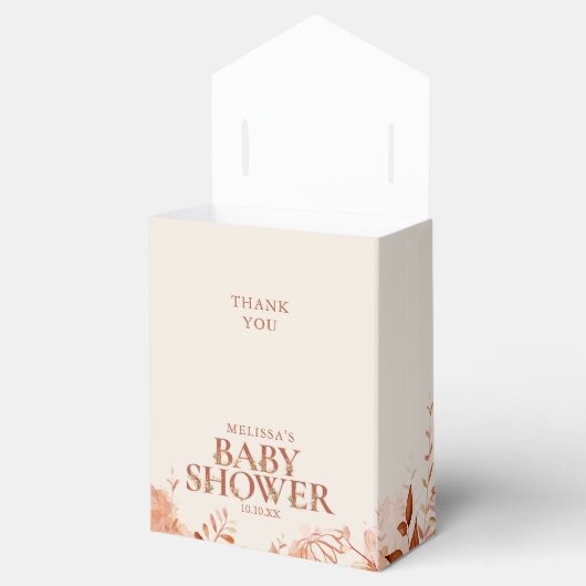 Rustiek Bloemen Herfst Herfst Baby shower Bedankdoosjes (Geopend)