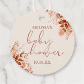 Rustiek Bloemen Herfst Herfst Baby shower Bedankjes Labels (Achterkant)