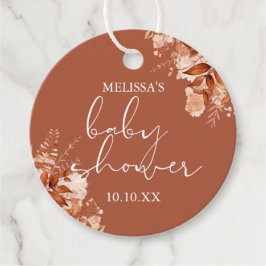 Rustiek Bloemen Herfst Herfst Baby shower Bedankjes Labels