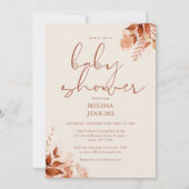 Rustiek Bloemen Herfst Herfst Baby shower Kaart (Voorkant)