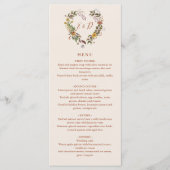 Rustiek Bloemen Herfst Herfst Bruiloft Diner Menu (Voorkant)