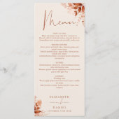 Rustiek Bloemen Herfst Herfst Bruiloft Diner Menu (Voorkant)