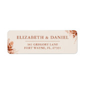 Rustiek Bloemen Herfst Herfst Bruiloft Retouradres Etiket (Voorkant)