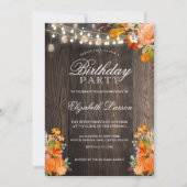 Rustiek Bloemen Herfst Herfst Pompoen Verjaardagsf Kaart (Voorkant)