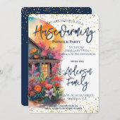 Rustiek Bloemen Housewarming Party Kaart (Voorkant / Achterkant)