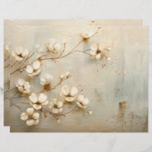 Rustiek  Bloemen Junk Journal Papier Blad