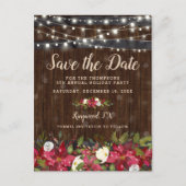 Rustiek Bloemen Kerstfeest Save the Date Aankondigingskaart (Voorkant)
