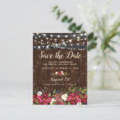 Rustiek Bloemen Kerstfeest Save the Date Aankondigingskaart (Staand voorkant)