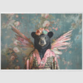 Rustiek  Bloemen Kroonkoningin Beer Decoupage Tissuepapier (Voorkant)